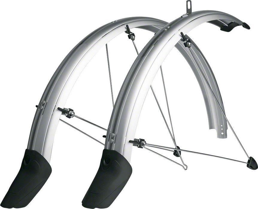 SKS Chromoplastic Longboard P65 Fender Set, F/R Silver