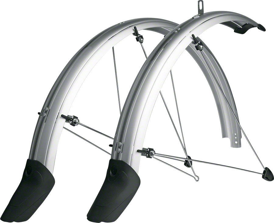 SKS Chromoplastic Longboard P65 Fender Set, F/R Silver
