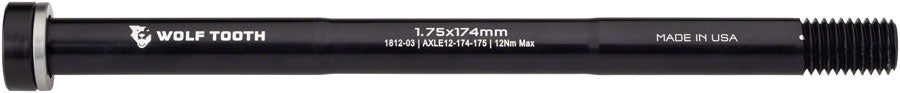 Wolf Tooth Components Rear Replacement Thru-Axle, 1.75x174mm - Black