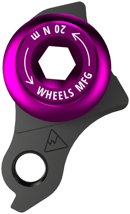 Wheels Manufacturing Universal Derailleur Hanger - 487-7, For Trek ABP MTB Frames designed to accept SRAM UDH, Black/Purple