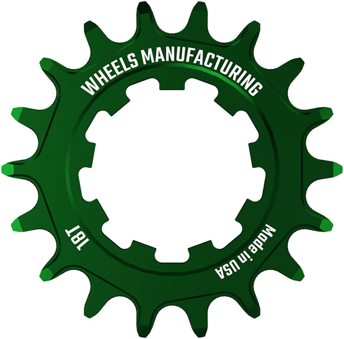 Wheels Manufacturing SOLO-SPEED Cog - 18t, Fits SOLO-SPLINE and SOLO-XD kits, Green
