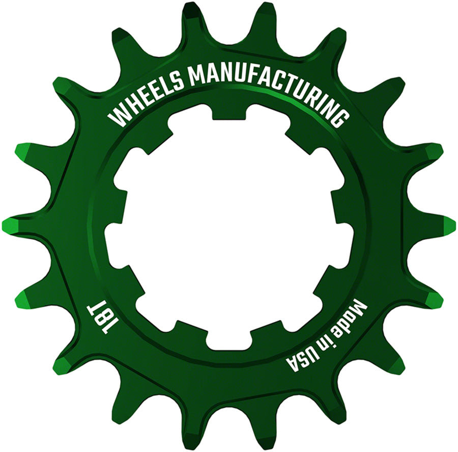 Wheels Manufacturing SOLO-SPEED Cog - 18t, Fits SOLO-SPLINE and SOLO-XD kits, Green
