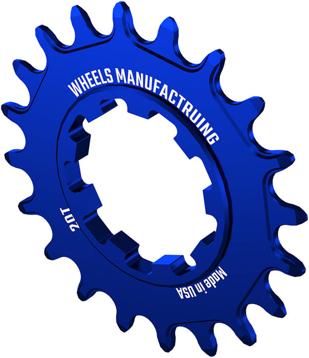 Wheels Manufacturing SOLO-SPEED Cog - 20t, Fits SOLO-SPLINE and SOLO-XD kits, Blue