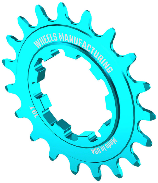 Wheels Manufacturing SOLO-SPEED Cog - 19t, Fits SOLO-SPLINE and SOLO-XD kits, Teal