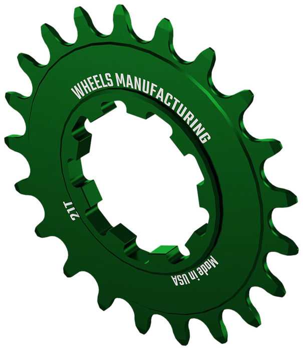 Wheels Manufacturing SOLO-SPEED Cog - 21t, Fits SOLO-SPLINE and SOLO-XD kits, Green