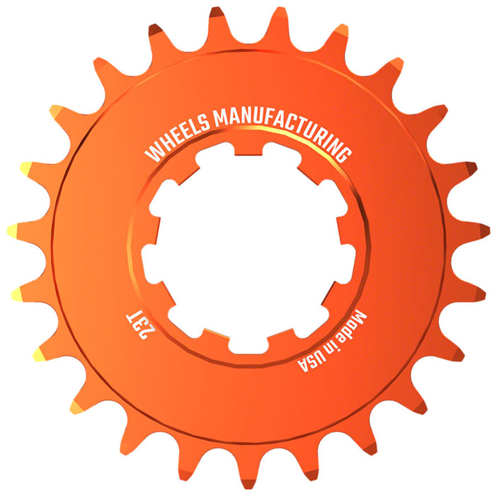 Wheels Manufacturing SOLO-SPEED Cog - 23t, Fits SOLO-SPLINE and SOLO-XD kits, Orange