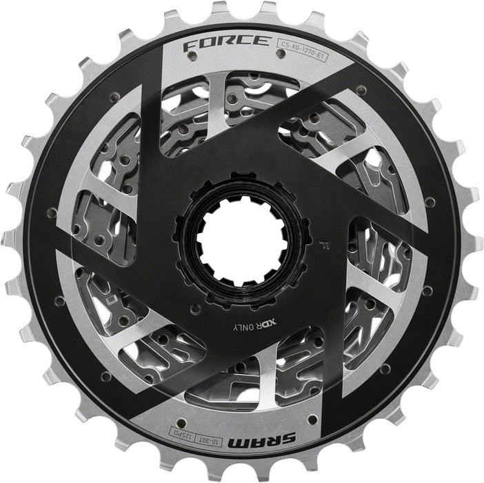 SRAM Force XG-1270 Cassette - 12-Speed, 10-30t, Silver, For XDR Driver Body, E1