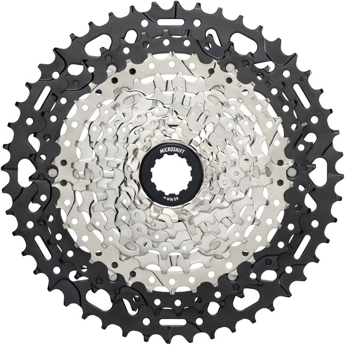 microSHIFT Advent MX E-Series Cassette - 10-Speed, 11-48t, Silver/Black, For HG Driver