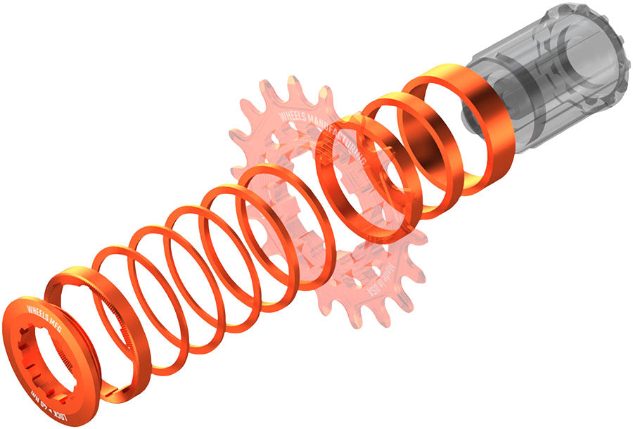 Wheels Manufacturing SOLO-HG Single Speed Conversion Kit - For HG Style Hubs, Orange