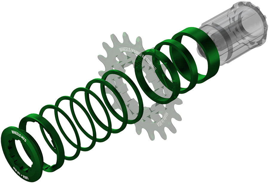 Wheels Manufacturing SOLO-HG Single Speed Conversion Kit - For HG Style Hubs, Green