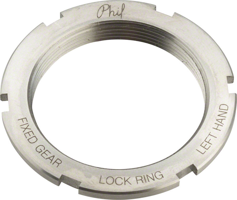 Phil Wood Stainless Track Lockring, 33.5mm x 24tpi Left-H - Sil