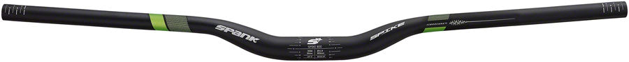 Spank Spike 800 Vibrocore Riser Handlebar: 31.8, 800mm, 30mm Rise Black/Green