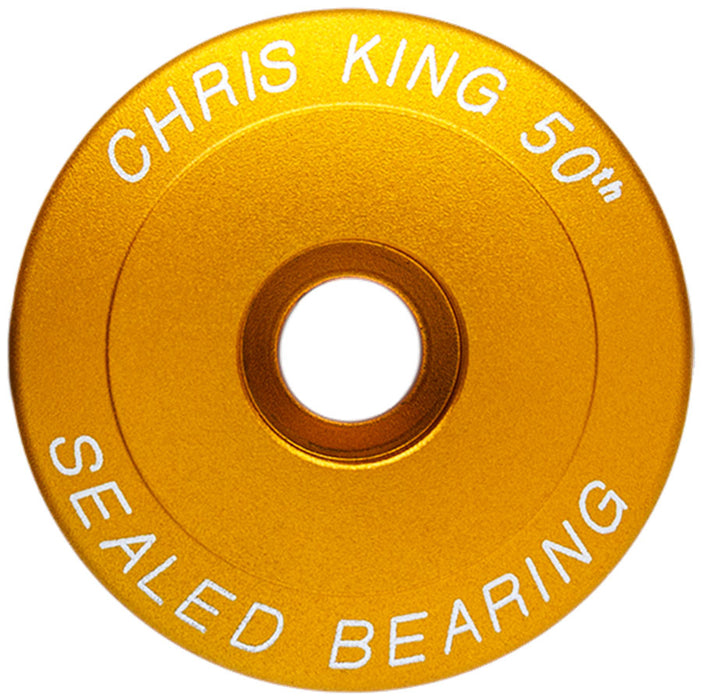 Chris King Headset Stem Cap - 1", Matte Gold 50th Anniversary