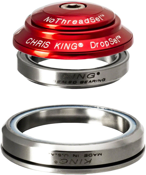 Chris King DropSet 3 Headset - 1-1/8 - 1.5", 41/52mm, 36 Deg, Red