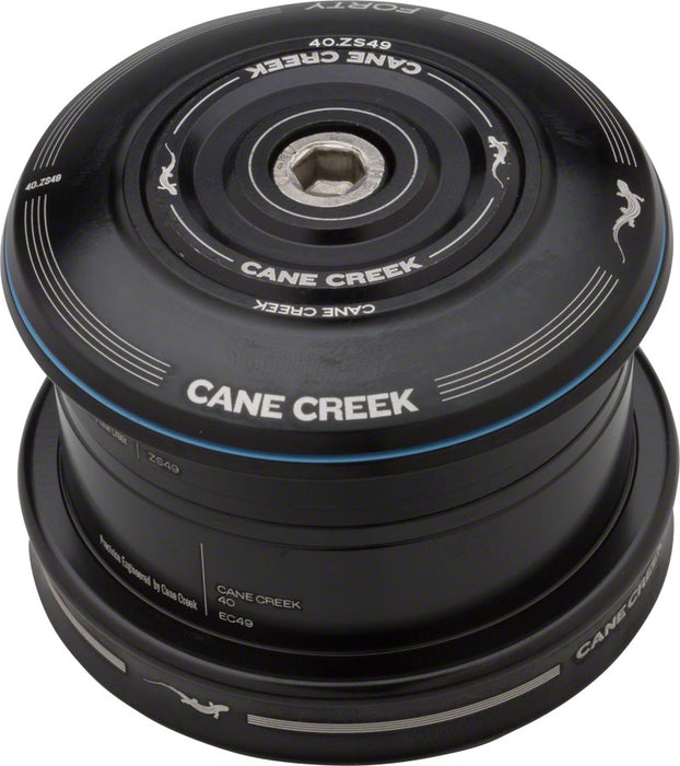 Cane Creek 40 Series ZS49/28.6 EC49/40 Headset for 49mm frames w/ tapered forks Black