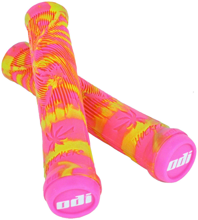 ODI Hucker Grips - Limited Edition Pink/Yellow Swirl, Flangeless