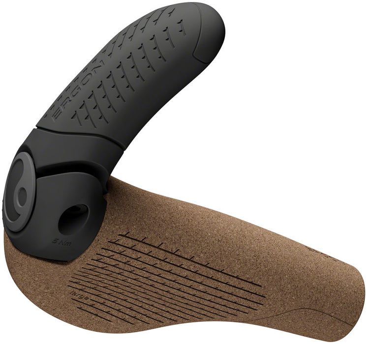 Ergon GP3 Evo BioKork Grips, Large, Brown/Black