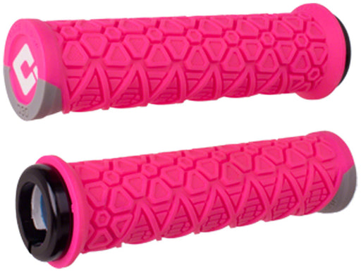 ODI Vanquish Grips - Pink/Gray, Lock-On