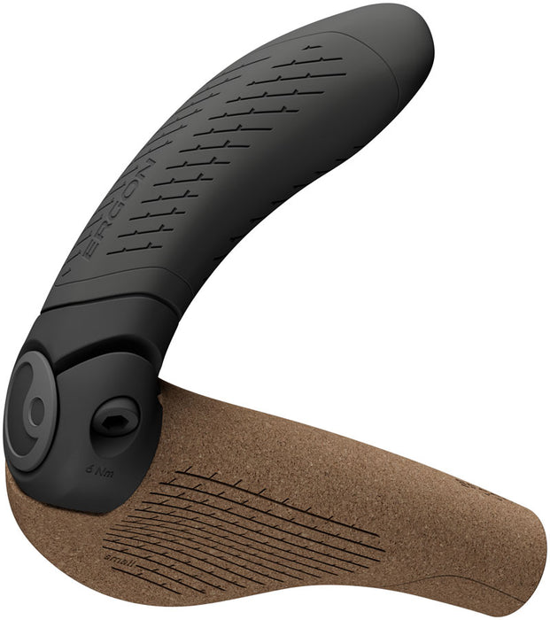 Ergon GP4 Evo BioKork Grips, Small, Brown/Black