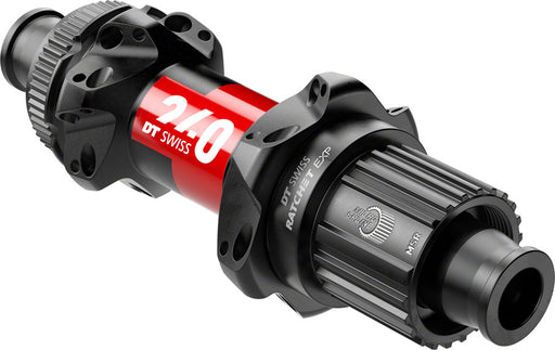 DT Swiss 240 EXP Rear Hub - 12 x 142mm, Center-Lock, Micro Spline, Black/Red, 24H, 36pt, Straight Pull