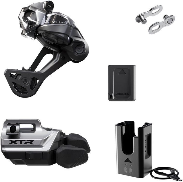 Shimano XTR M9250 Di2 Wireless Upgrade Kit - Includes M9250-SGS Rear Derailleur, M9250-IR I-Spec EV Shifter, Battery, Charger, Quick Link