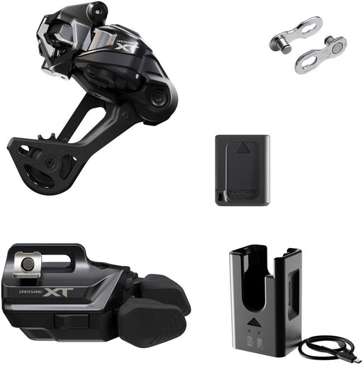 Shimano Deore XT M8250 Di2 Wireless Upgrade Kit - M8250-SGS Rear Derailleur, M8250-IR I-SPEC EV Shifter, Battery, Charger, Quick Link