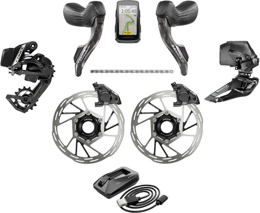 SRAM Force eTap AXS Road Groupset - 2x12-Speed, HRD Shift/Brake Levers, FM Calipers, Rotors, Chain, F/R Derailleurs, Hammerhead Karoo, E1