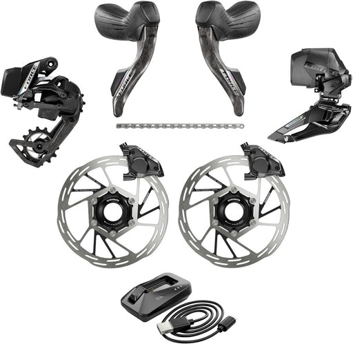 SRAM Force eTap AXS Road Groupset - 2x12-Speed, HRD Shift/Brake Levers, FM Calipers, CL Rotors, Chain, F/R Derailleurs, E1
