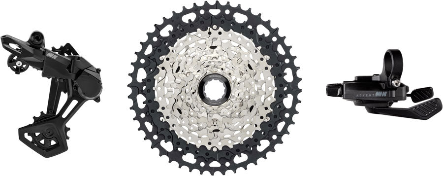 microSHIFT Advent MX 1x10-Speed Groupset - MX Trail Shifter, MX Rear Derailleur, Steel Cage, Clutched, 11-48t Cassette, For HG Driver