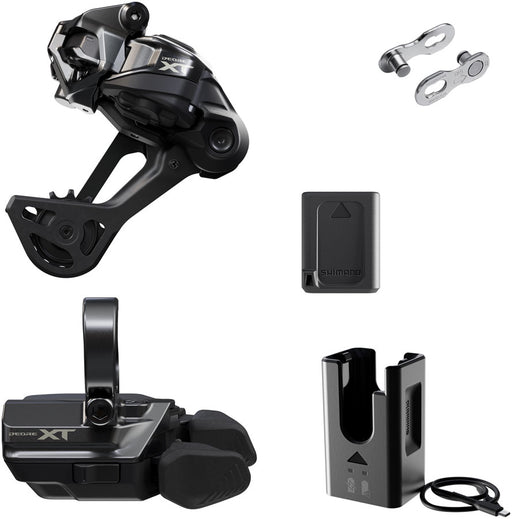 Shimano Deore XT M8250 Di2 Wireless Upgrade Kit - M8250-SGS Rear Derailleur, M8250-R Shifter, Battery, Charger, Quick Link
