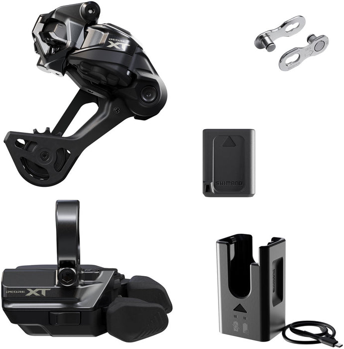 Shimano Deore XT M8250 Di2 Wireless Upgrade Kit - M8250-SGS Rear Derailleur, M8250-R Shifter, Battery, Charger, Quick Link