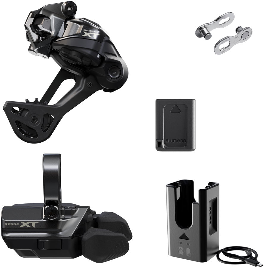 Shimano Deore XT M8250 Di2 Wireless Upgrade Kit - M8250-SGS Rear Derailleur, M8250-R Shifter, Battery, Charger, Quick Link