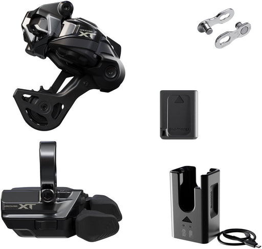 Shimano Deore XT M8250 Di2 Wireless Upgrade Kit - M8250-GS Rear Derailleur, M8250-R Shifter, Battery, Charger, Quick Link