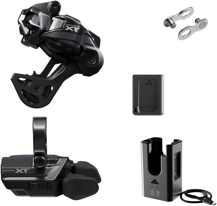 Shimano Deore XT M8250 Di2 Wireless Upgrade Kit - M8250-GS Rear Derailleur, M8250-R Shifter, Battery, Charger, Quick Link