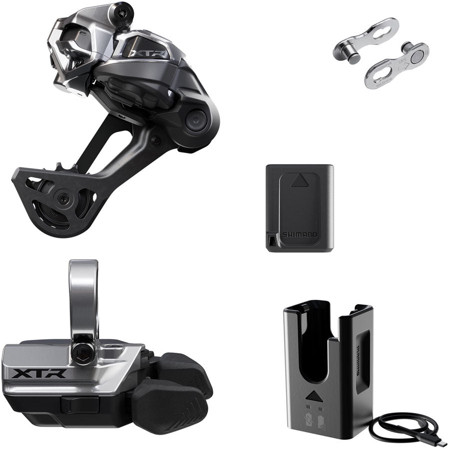 Shimano XTR M9250 Di2 Wireless Upgrade Kit - Includes M9250-SGS Rear Derailleur, M9250-R  Shifter, Battery, Charger, Quick Link