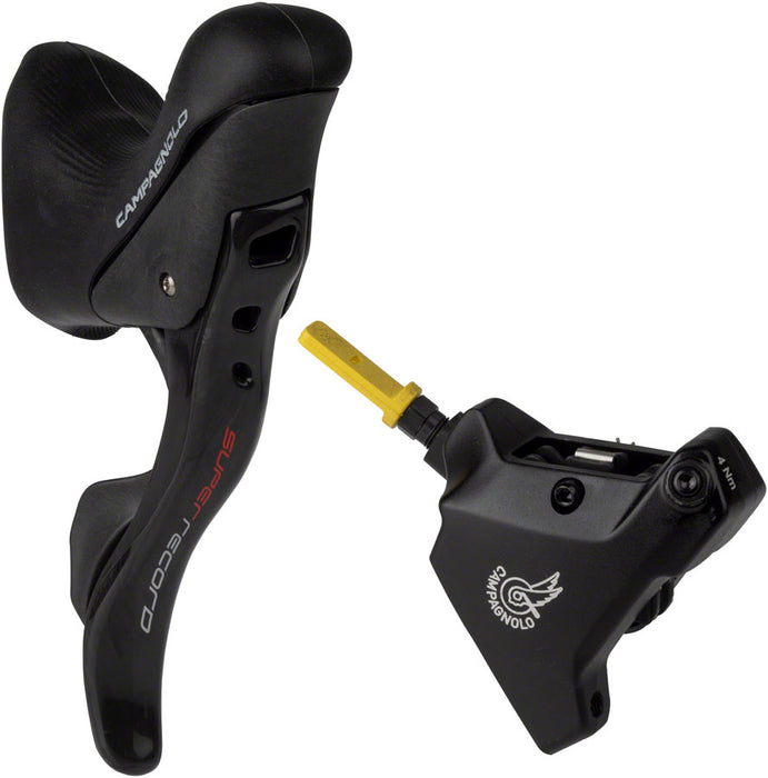 Campagnolo Super Record Ergopower Hydraulic Brake/Shift Lever and Disc Caliper - Right/Rear, 12-Speed, 160mm Flat Mount Caliper, Black