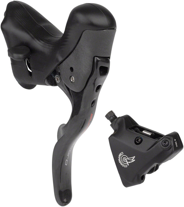 Campagnolo Super Record Ergopower Hydraulic Brake/Shift Lever and Disc Caliper - Left/Front, 12-Speed, 140mm Flat Mount Caliper, Black