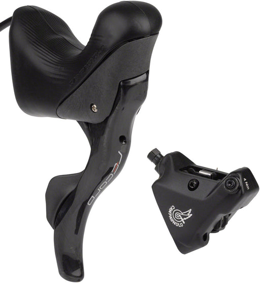 Campagnolo Record Ergopower Hydraulic Brake/Shift Lever and Disc Caliper - Right/Rear, 12-Speed, 140mm Flat Mount Caliper, Black