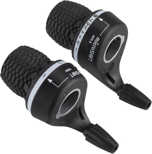 microSHIFT MS25-8 Twist Shifter Set, 8-Speed, Triple, Shimano Compatible