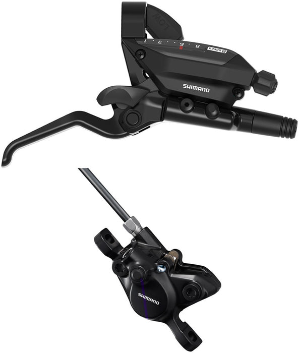 Shimano ST-EF515-8R EZ Fire Plus Shift/Brake Lever with BR-MT200 Disc Brake Caliper - Right/Rear, 8-Speed, Post Mount, 2-Piston,  Black