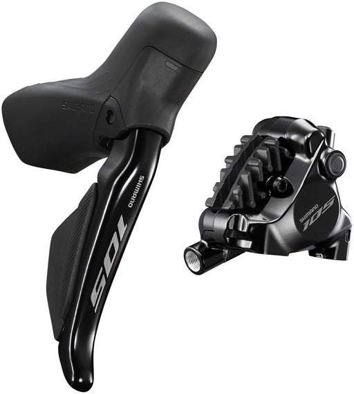Shimano 105 ST-R7170-RE Di2 Shift/Brake Lever with BR-R7170 Hydraulic Disc Brake Caliper - Rear, 12-Speed, Flat Mount, Black