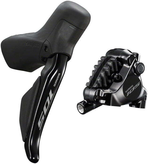 Shimano 105 ST-R7170-RE Di2 Shift/Brake Lever with BR-R7170 Hydraulic Disc Brake Caliper - Rear, 12-Speed, Flat Mount, Black