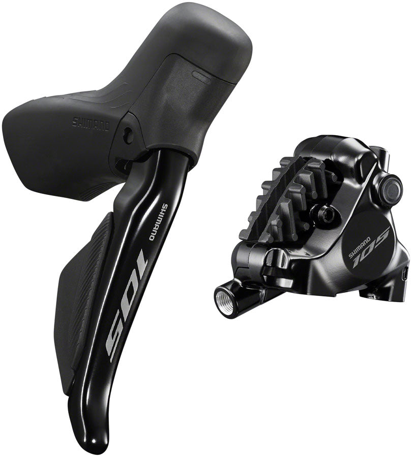 Shimano 105 ST-R7170-RE Di2 Shift/Brake Lever with BR-R7170 Hydraulic Disc Brake Caliper - Rear, 12-Speed, Flat Mount, Black