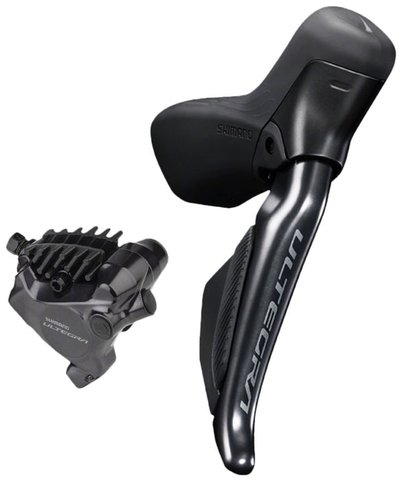 Shimano Ultegra ST-R8170F Di2 Shift/Brake Lever with BR-R8170 Hydraulic Disc Brake Caliper - Right/Rear, 12-Speed, Flat Mount, Black