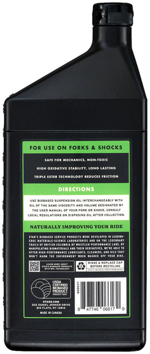 Stan's Biobased 10 Weight Suspension Oil, 1000ml (33.8oz)
