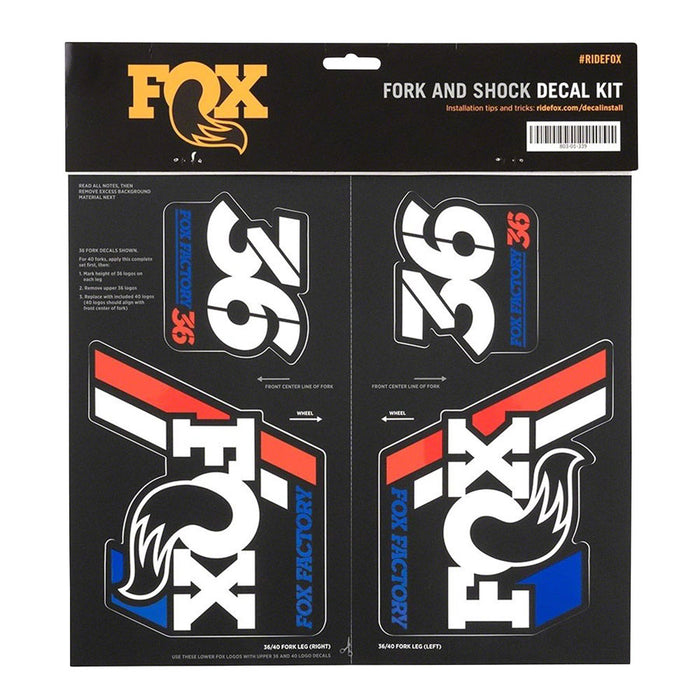 FOX Heritage Decal Kit for Forks and Shocks Red/White/Blue 803-01-339