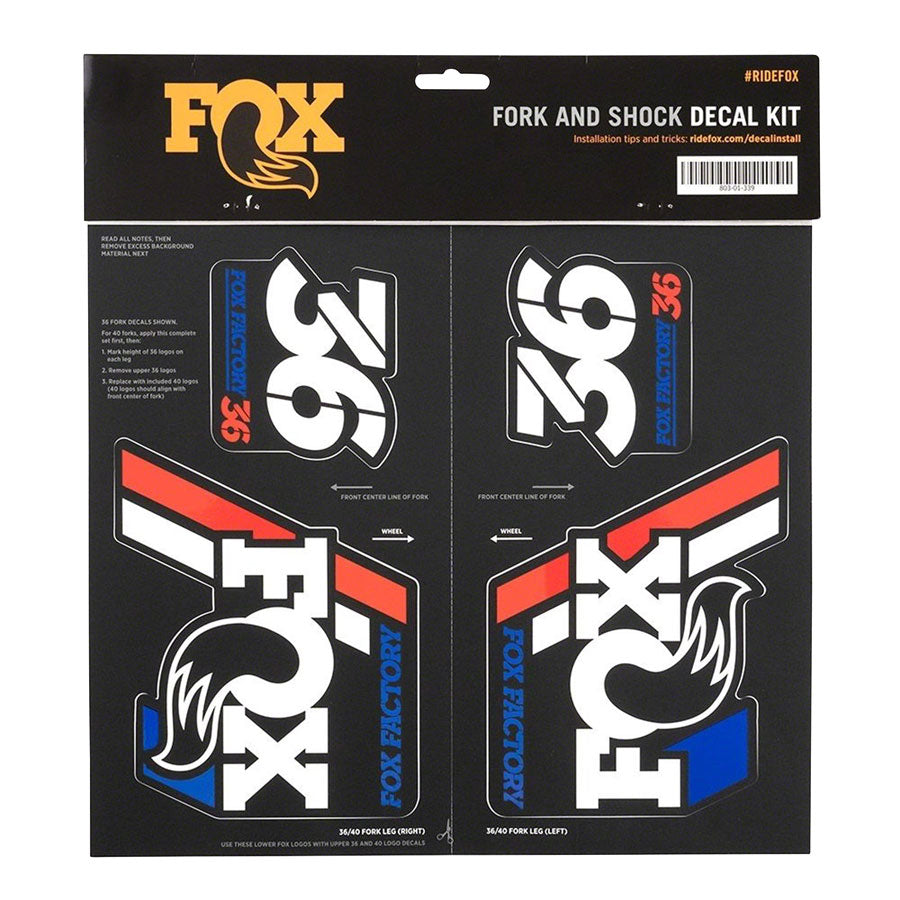 FOX Heritage Decal Kit for Forks and Shocks Red/White/Blue 803-01-339