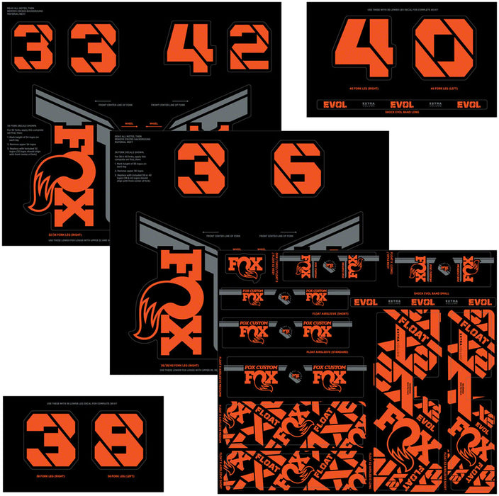 Fox Shox Custom Decal Kit, Factory Orange 803-01-731
