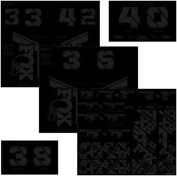 Fox Shox Custom Decal Kit, Stealth Black 803-01-732
