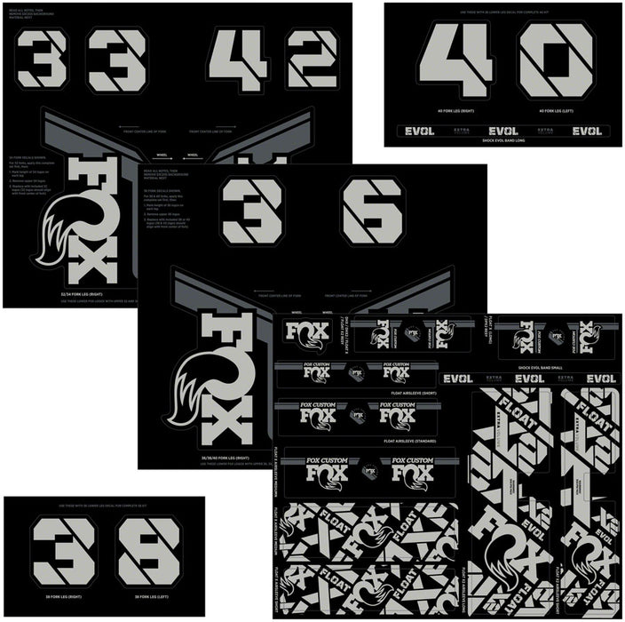 Fox Shox Custom Decal Kit, Battleship Grey 803-01-736